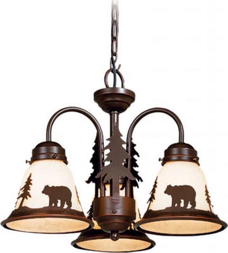 Yellowstone 3L LED Bronze Rustic Moose Mini Chandelier or Fan Light Kit - Image 2