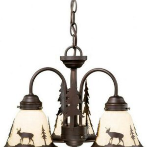 Vaxcel Bryce 3L LED Bronze Rustic Deer Mini Chandelier or Fan Light Kit