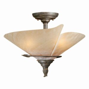 Capri 15-in W Bronze Rustic Vine Semi Flush Mount Ceiling Light