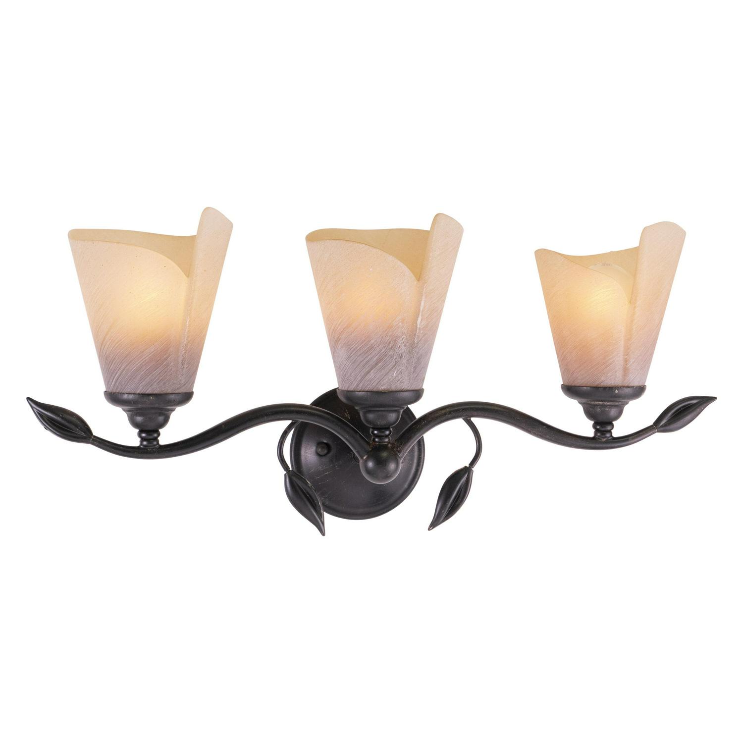 Capri 3 Light Bronze Rustic Vine Bathroom Vanity Fixture