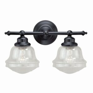 Huntley 2 Light Bronze Farmhouse Schoolhouse Bathroom Vanity Fixture