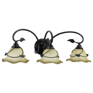Vine 3 Light Black Rustic Bathroom Vanity Fixture