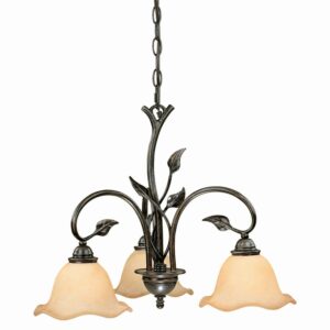 Vaxcel Vine 3 Light Black Rustic Chandelier