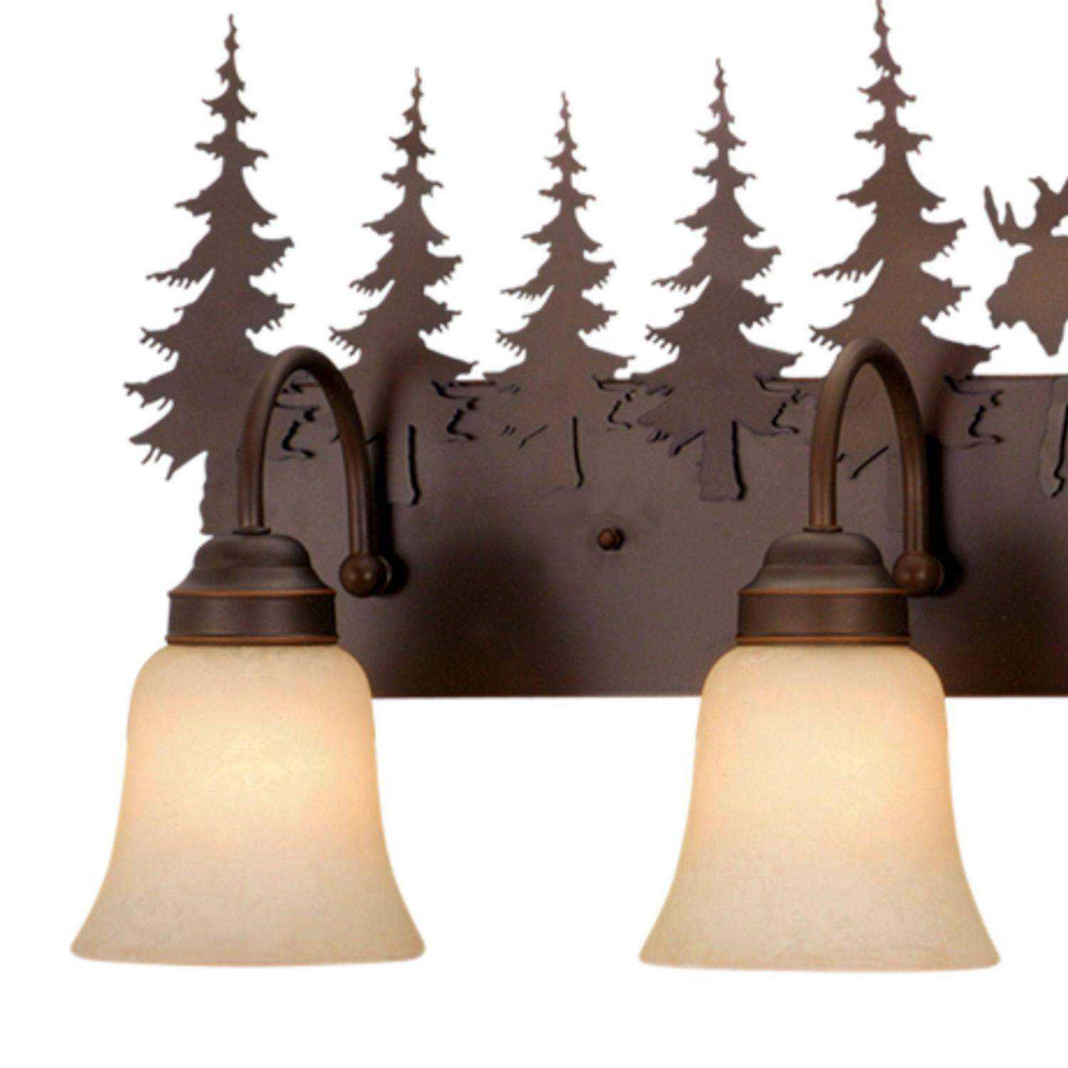 Yellowstone 4 Light Bronze Rustic Moose Bathroom Vanity Fixture - Image 5