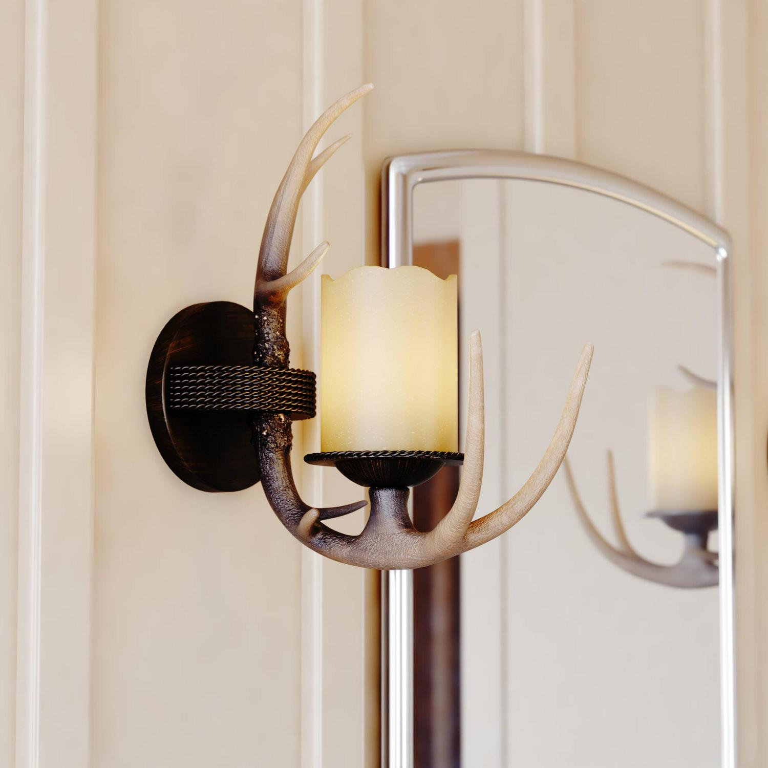 W0032-Vaxcel-Yoho 1-Light Wall Sconce in Rustic Style 13 Inches Tall and 5.5 Inches Wide - Image 2