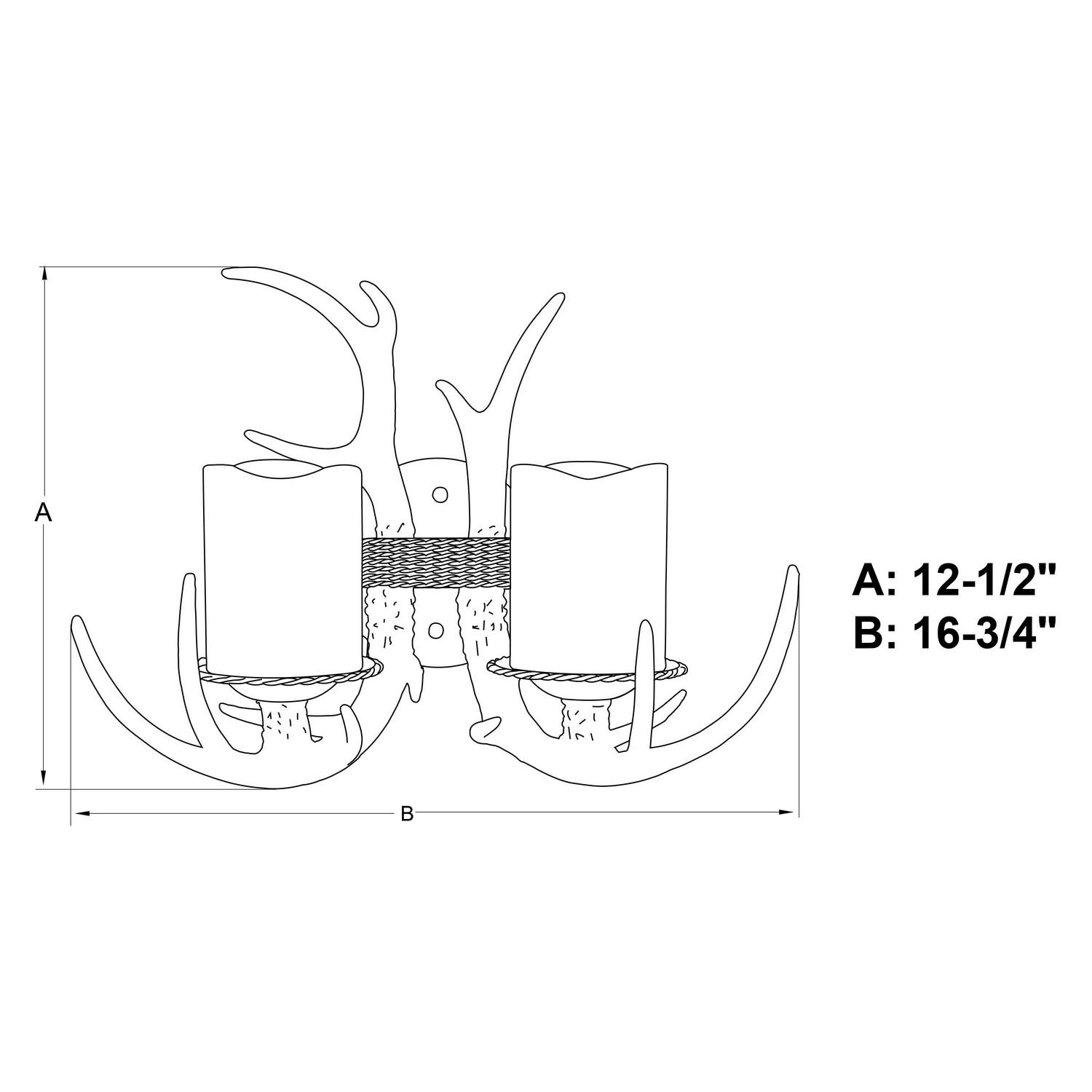 Yoho 2 Light Bronze Rustic Antler Bathroom Vanity Fixture - Image 7