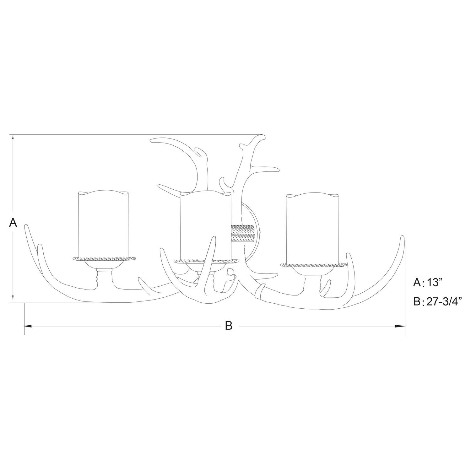 Yoho 3 Light Bronze Rustic Antler Bathroom Vanity Fixture - Image 7