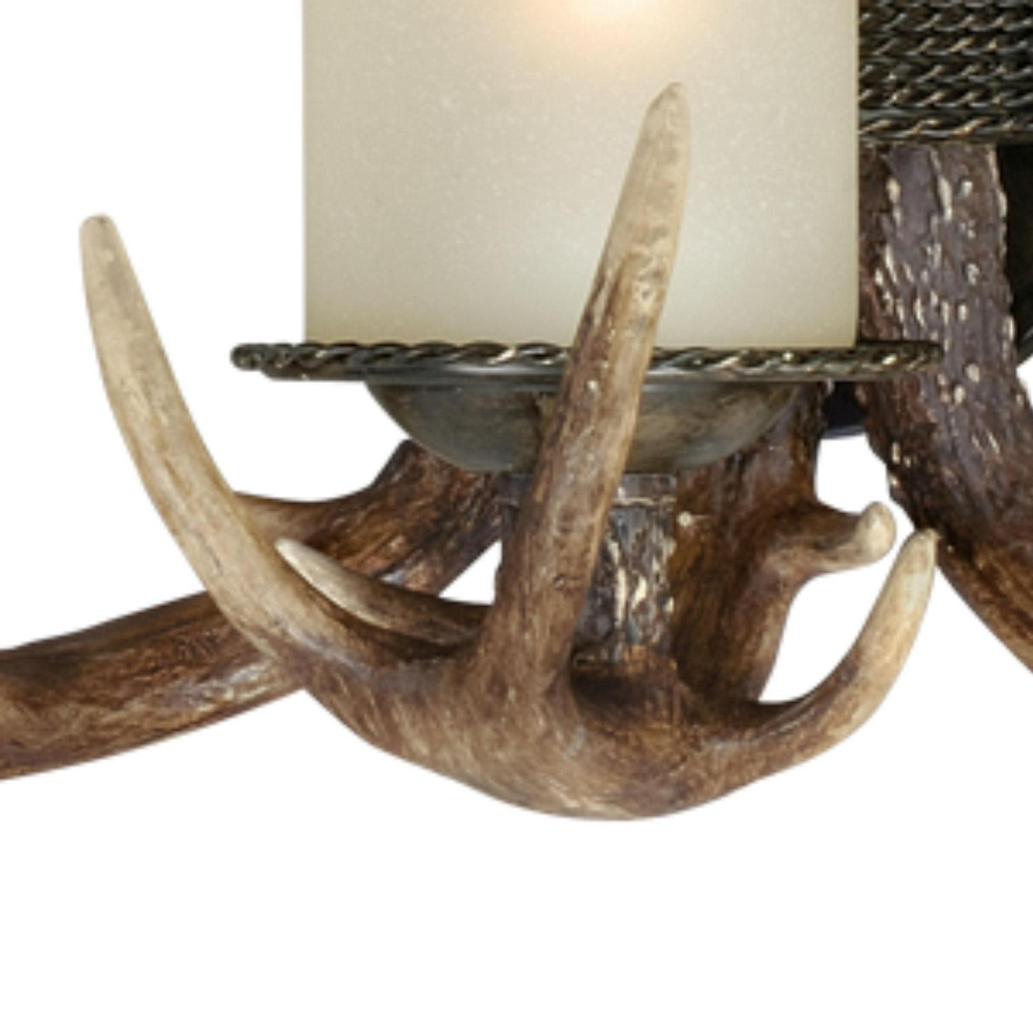 Yoho 3 Light Bronze Rustic Antler Bathroom Vanity Fixture - Image 6