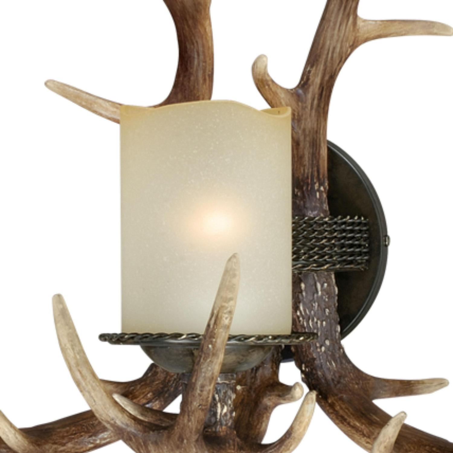 Yoho 3 Light Bronze Rustic Antler Bathroom Vanity Fixture - Image 4