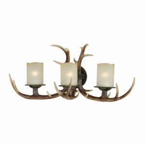 Yoho 3 Light Bronze Rustic Antler Bathroom Vanity Fixture