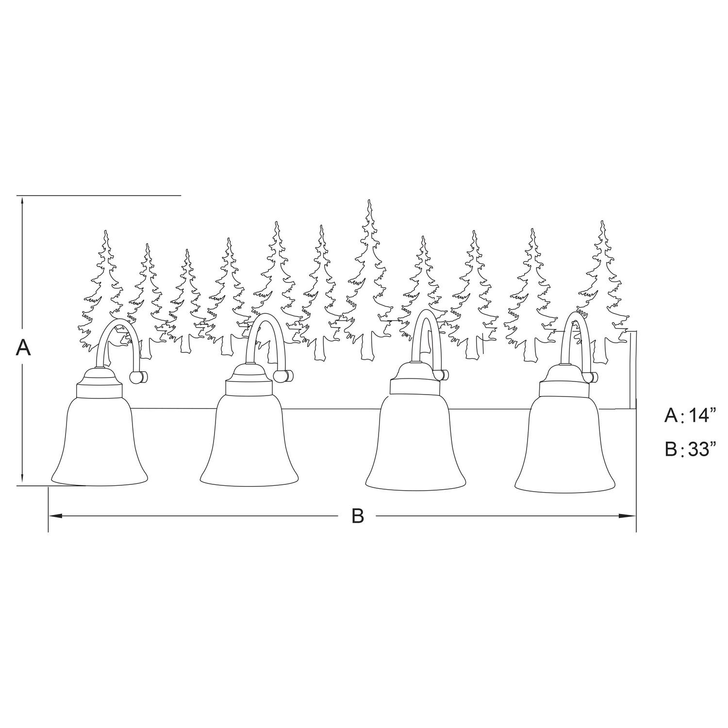 Yosemite 4 Light Bronze Rustic Tree Bathroom Vanity Fixture - Image 6