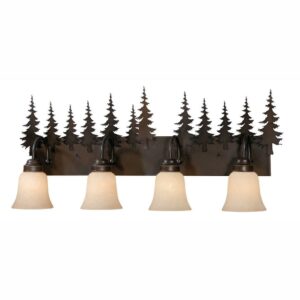 Yosemite 4 Light Bronze Rustic Tree Bathroom Vanity Fixture