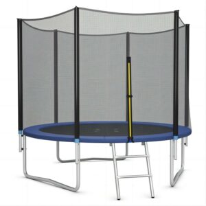 Vebreda 10ft Trampoline for Kids with Safety Enclosure Net & Ladder - Outdoor Blue Bounce Play for Children Ages 3-12