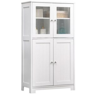 Vebreda Bathroom Storage Cabinet Wooden Floor Cabinet for Home Office, White