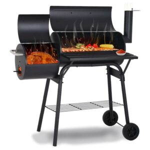 Vebreda Charcoal Grill Portable BBQ Grill with Offset Smoker