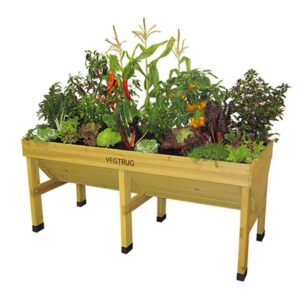 VegTrug Elevated Wood Planter Bed, Natural