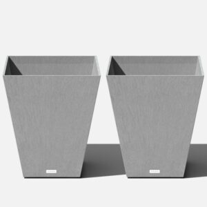 Veradek Pure Series Nobleton 22" Plastic Planter 2-Pack Gray