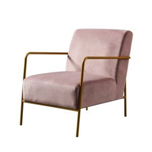 Versanora Chelsea Armchair with Gold-Finished Metal Legs, Blush