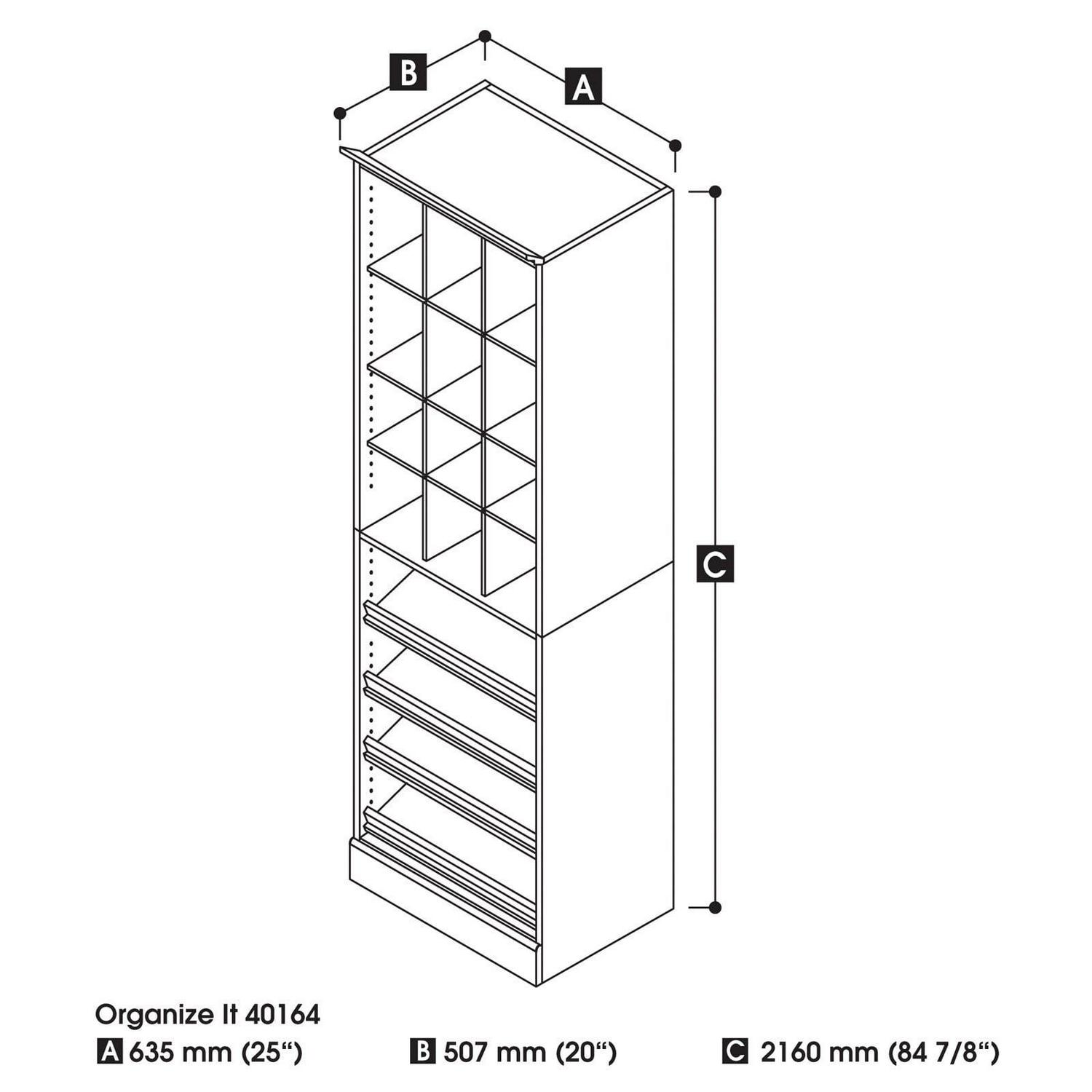 Versatile by Bestar 25" Cubby Storage Unit in White - Image 3