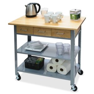 Vertiflex Countertop Serving Cart - Solid Wood - 34.3" Width x 19" Depth x 35.5" Height - Steel Frame - Assorted