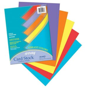 Vibrant Card Stock, 5 Assorted Colors, 8-1/2 x 11 , 100 Sheets | Bundle of 5 Packs