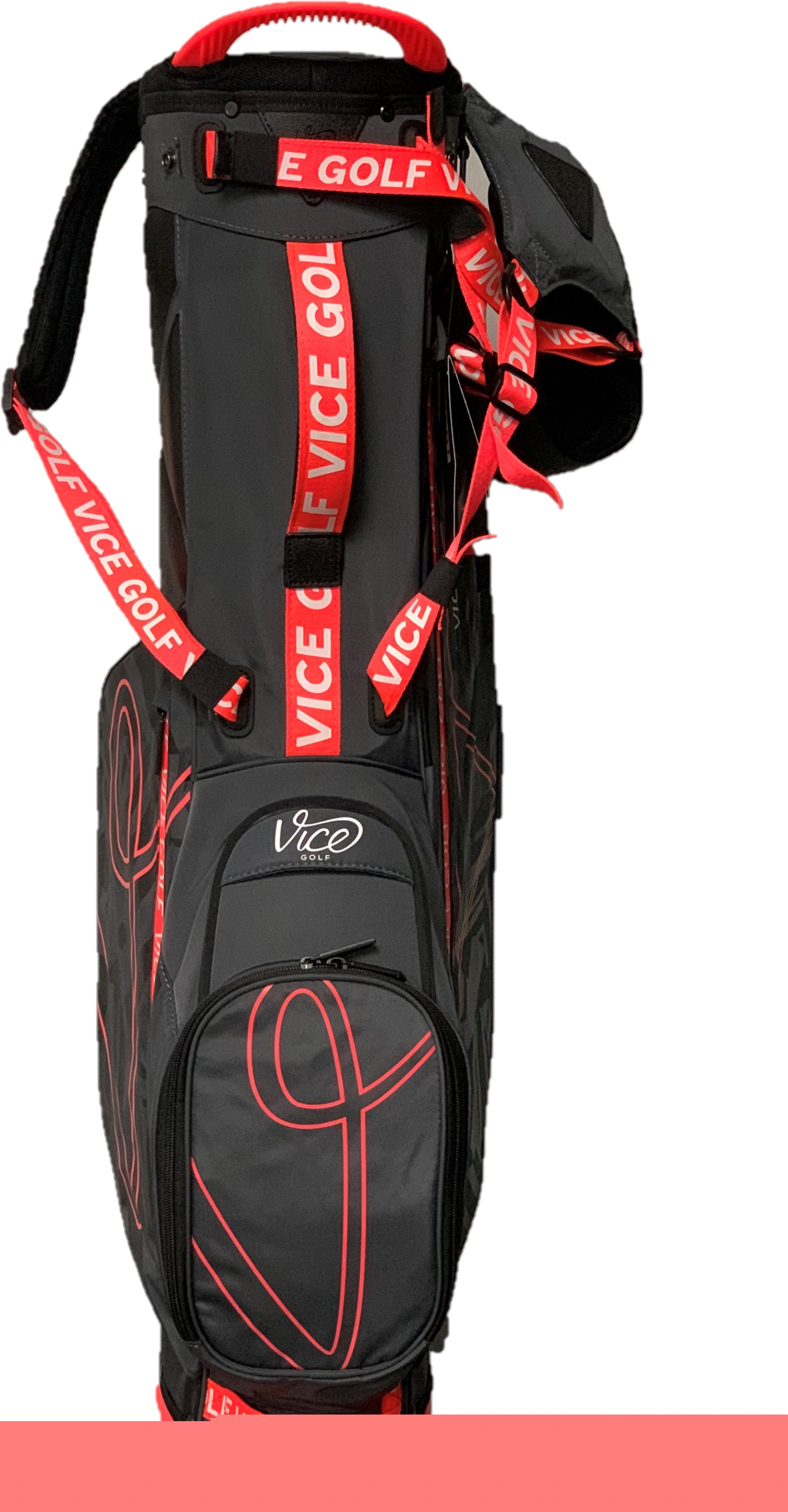 Vice Golf Smart Stand Bag Black/Neon Red - Image 2