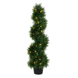 Vickerman 3' Artificial Potted Green Cedar Spiral Tree.