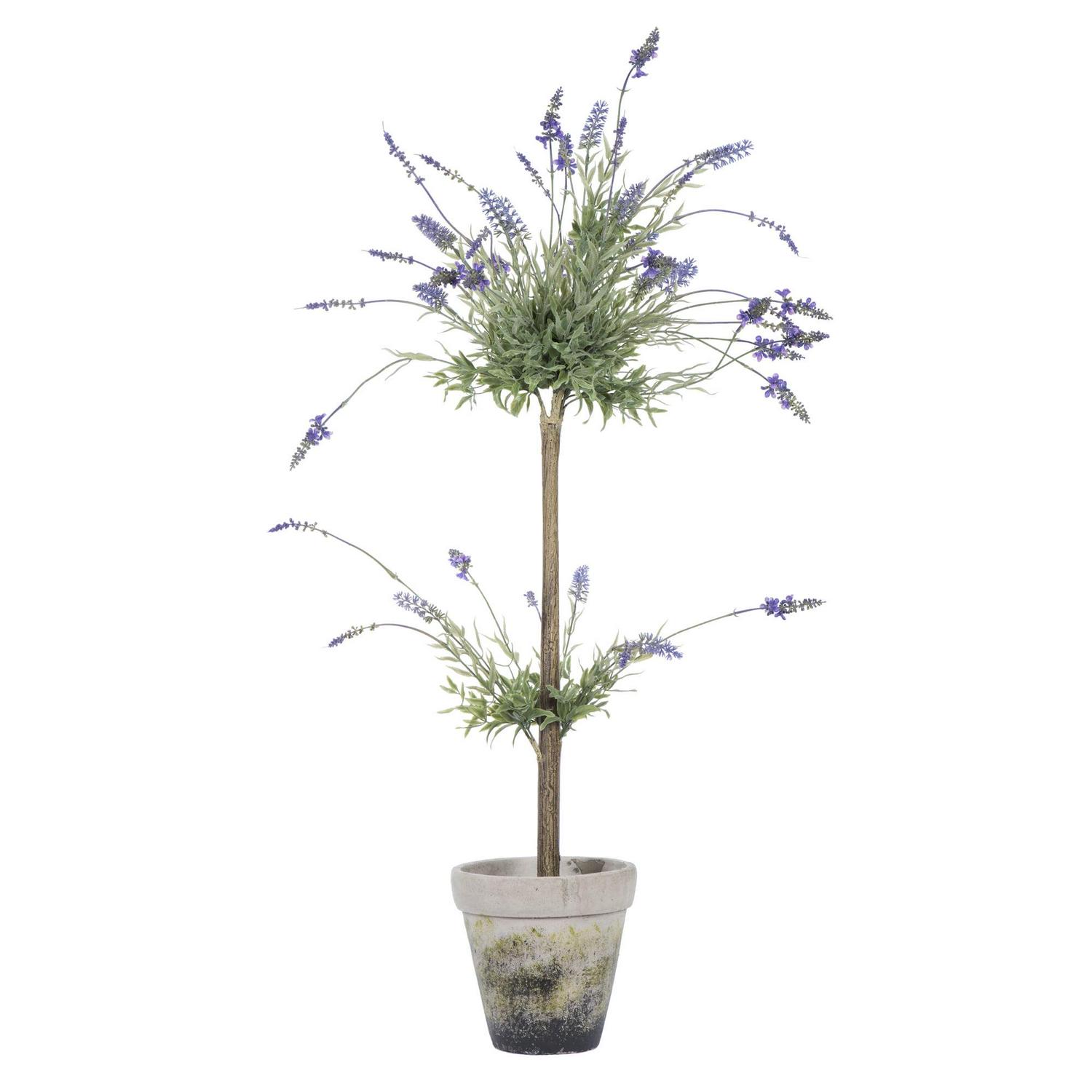 Vickerman 44" Artificial Lavender in Cement Pot.