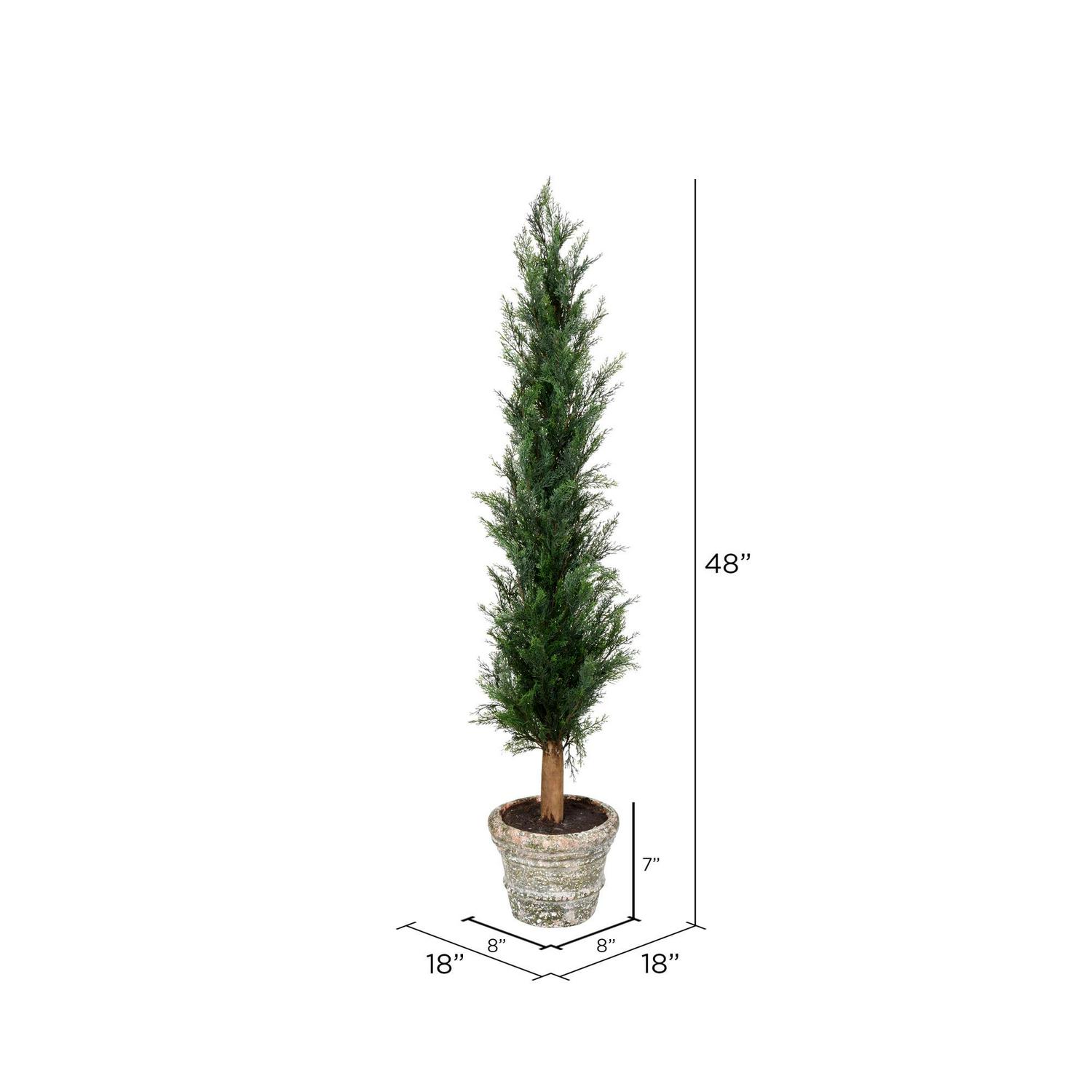 Vickerman 48" Artificial Potted Cedar Tree in Paper Pot. - Image 2