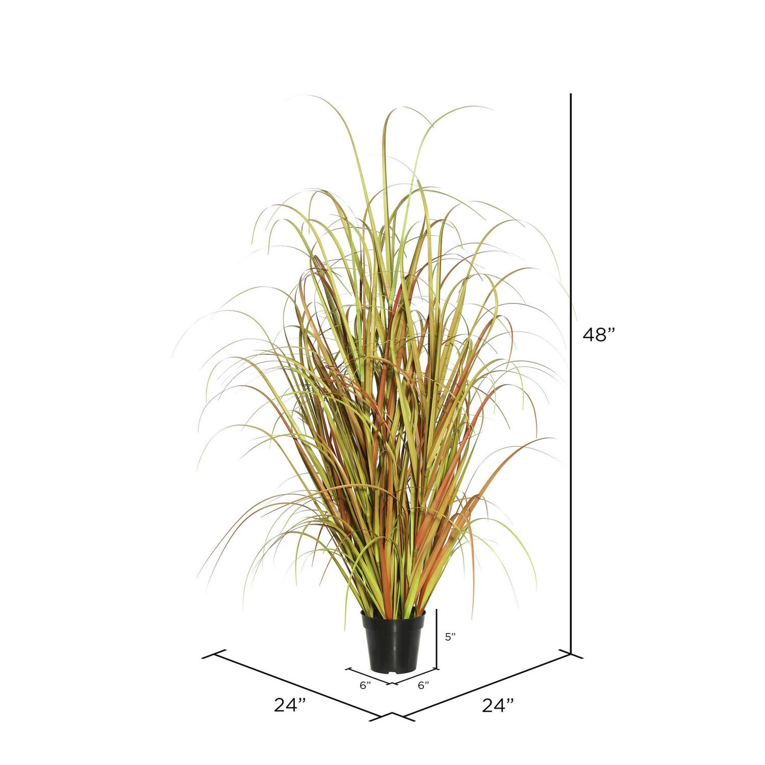Vickerman 48" PVC Artificial Potted Mixed Brown Grass. - Image 3