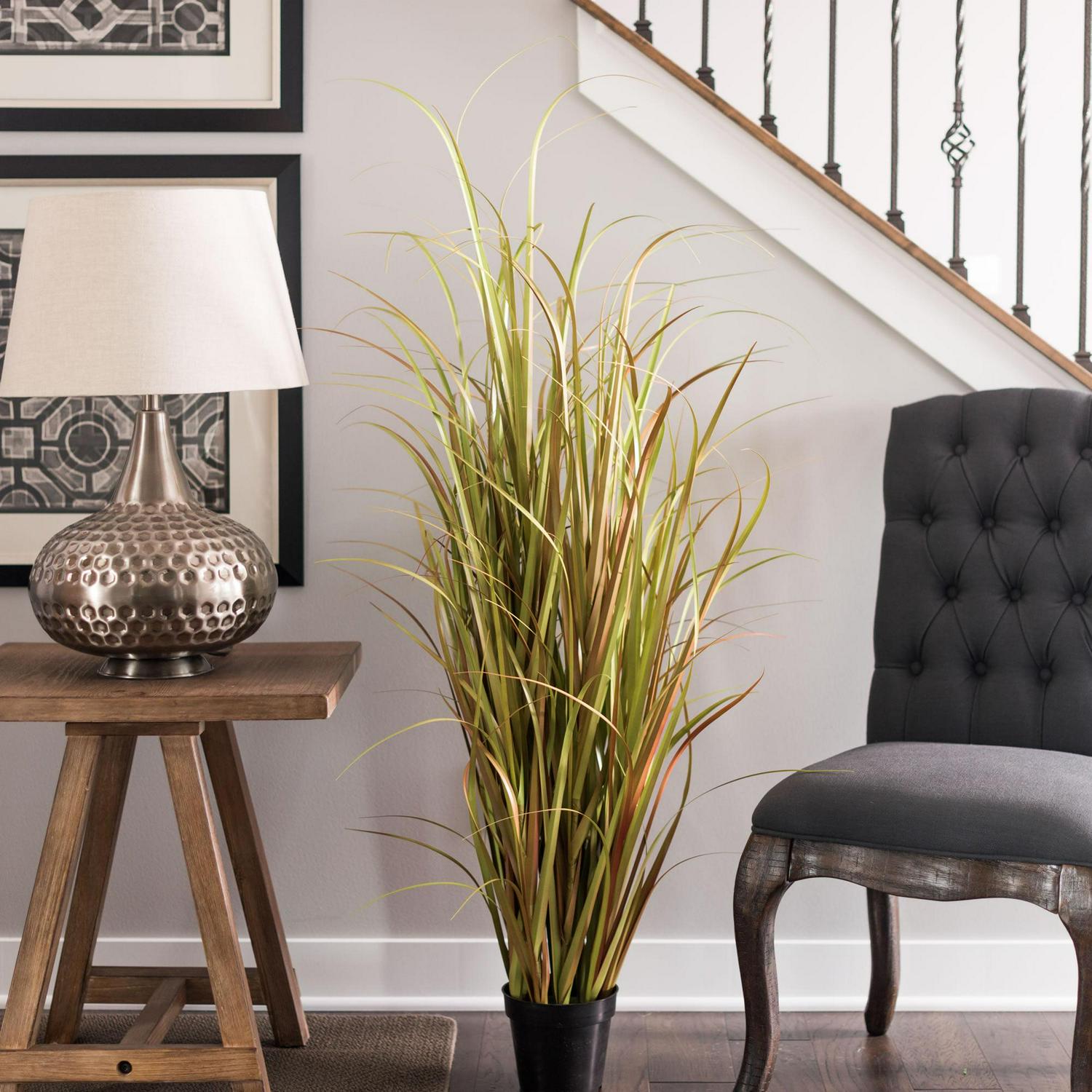 Vickerman 48" PVC Artificial Potted Mixed Brown Grass. - Image 4