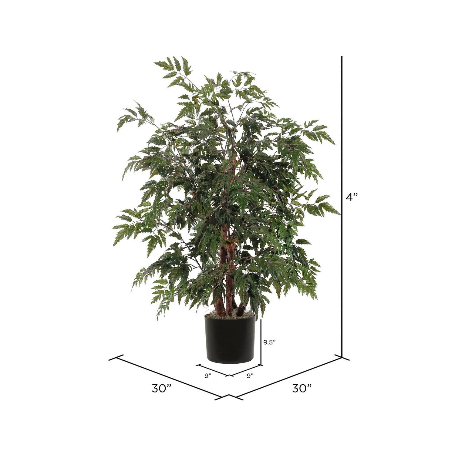 Vickerman 4' Artificial Ming Aralia Bush, Rattan Basket - Image 4