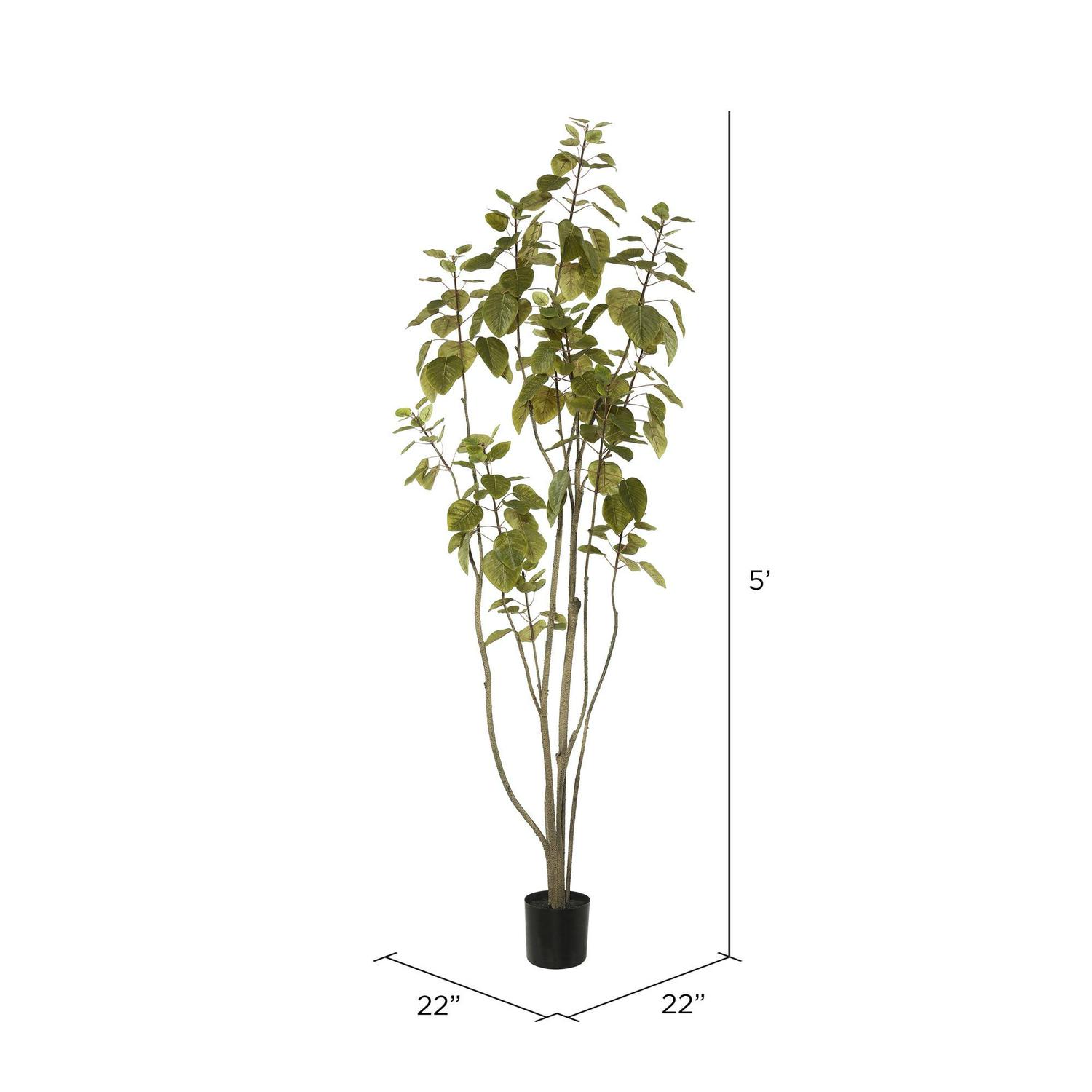 Vickerman 5' Artificial Green Potted Cotinus Coggygria Tree. - Image 3