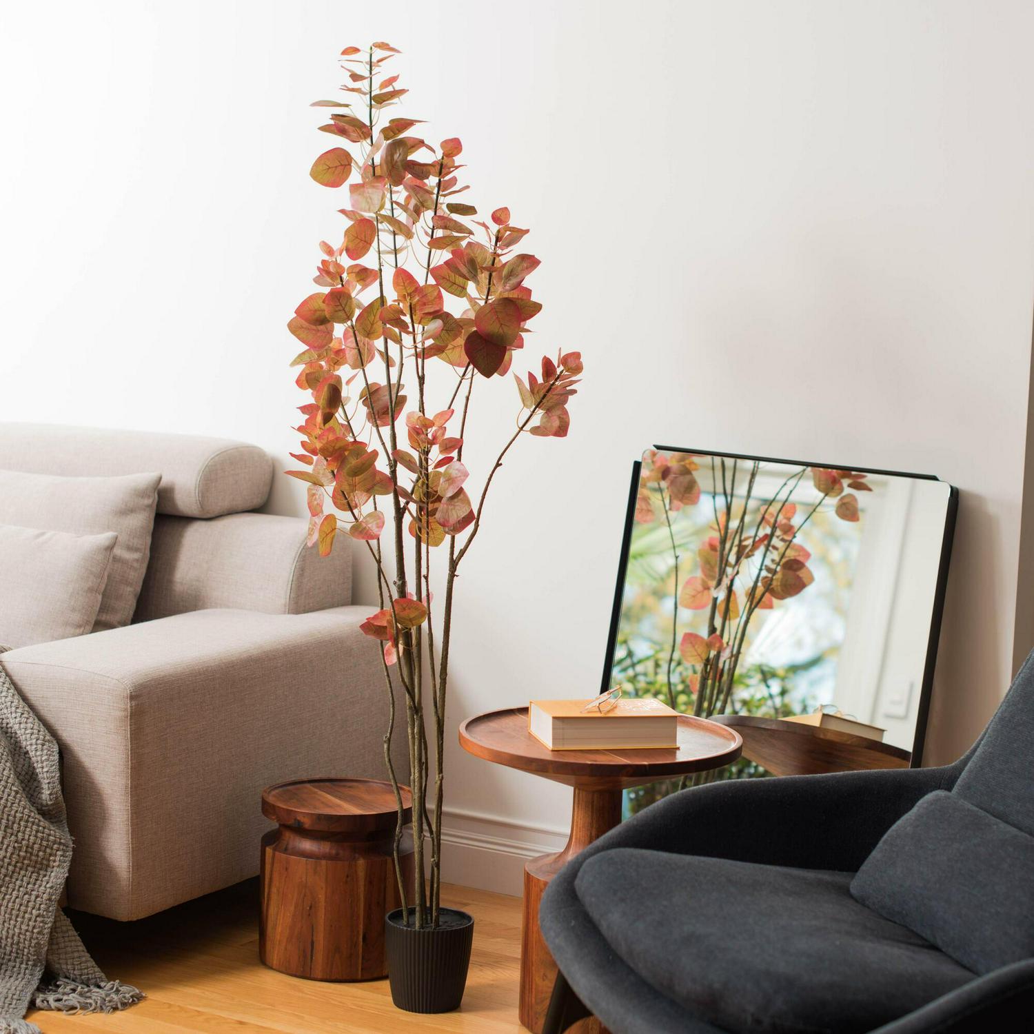 Vickerman 5' Artificial Red Potted Rogot Rurple Tree. - Image 7