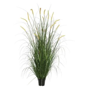Vickerman 60" PVC Artificial Potted Green Foxtail Grass.