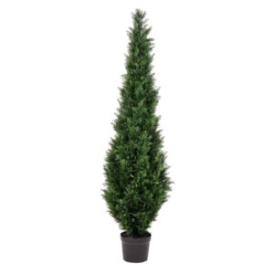 Vickerman 6' Artificial Potted Green Cedar Tree.