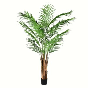 Vickerman 6' Artificial Potted Giant Areca Palm Tree.