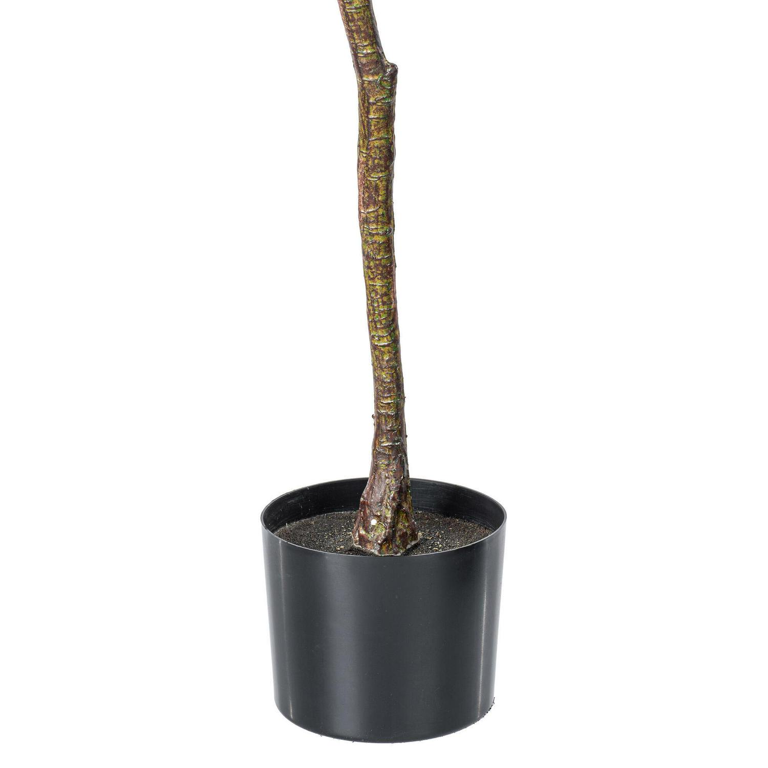 Vickerman 72" Artificial Milan Leaf Tree in Black Planters Pot. - Image 5