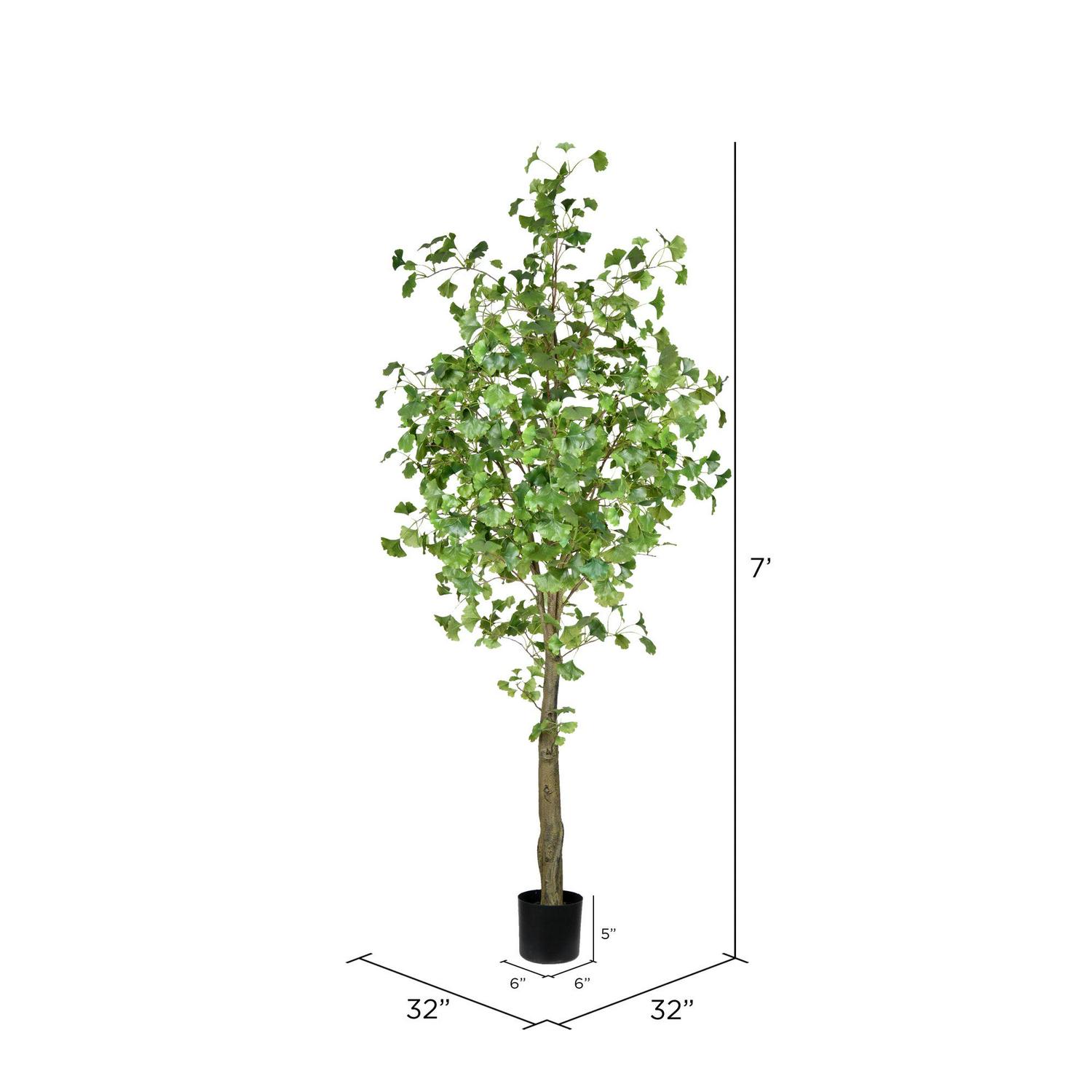 Vickerman 7' Artificial Potted Ginkgo Tree. - Image 2