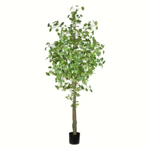 Vickerman 7' Artificial Potted Ginkgo Tree.