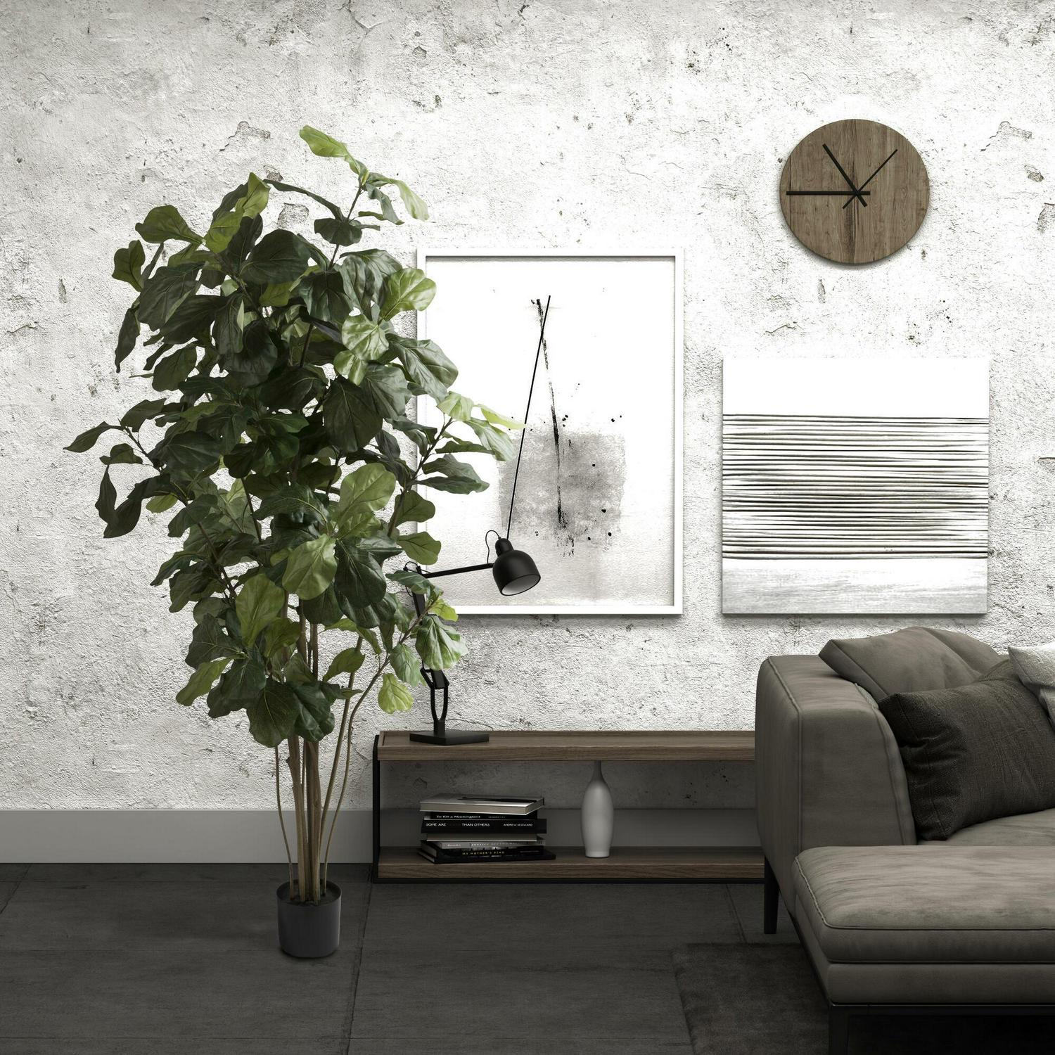 Vickerman 7' Artificial Green Potted Fiddle Tree. - Image 8