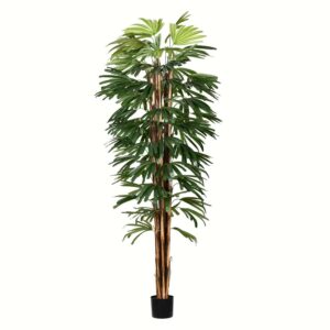 Vickerman 7' Artificial Artificial Potted Rhaphis Tree.
