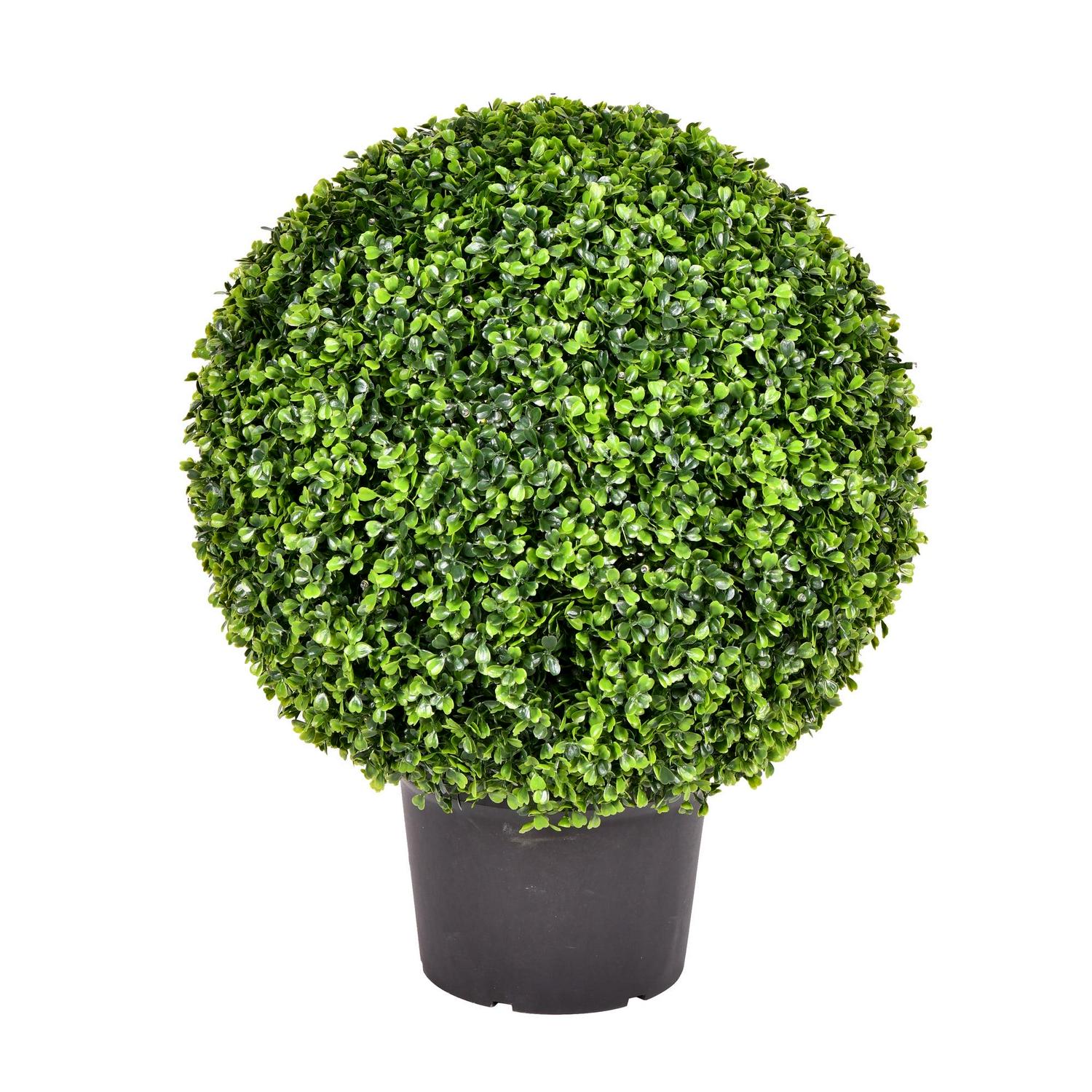 Vickerman 20" Artificial Potted Green Boxwood Ball.