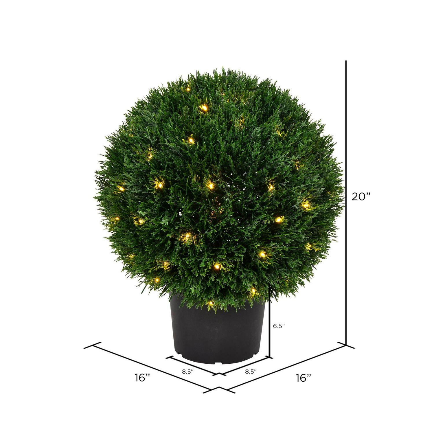 Vickerman 20" Artificial Green Cedar Ball. - Image 2