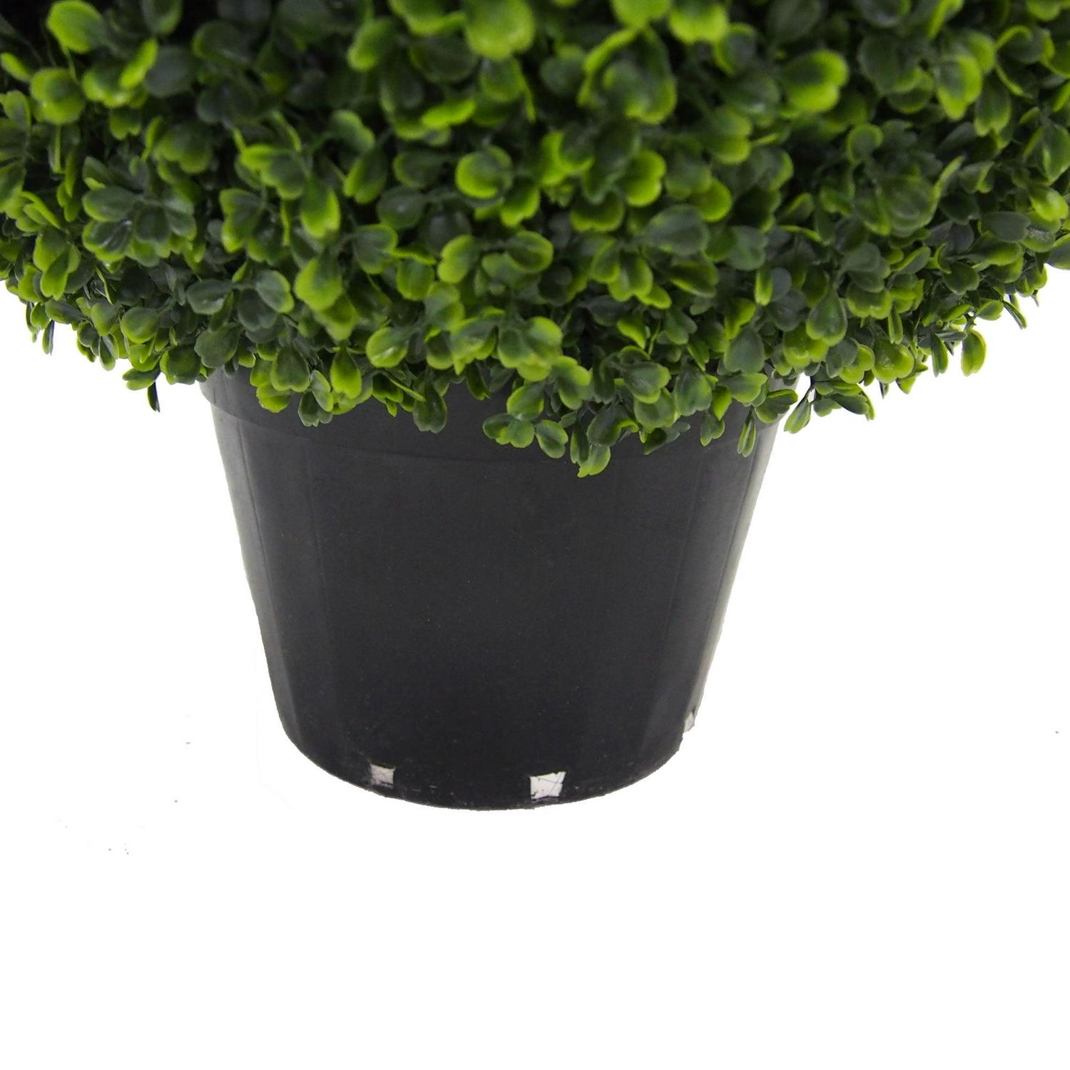 Vickerman 20" Artificial Potted Green Boxwood Ball. - Image 5
