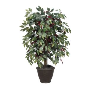 Vickerman 4' Artificial Capensia Bush, Brown Plastic Container.