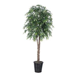 Vickerman 6' Artificial Green Smilax Deluxe, Rattan Basket