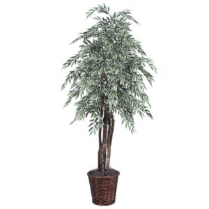 Vickerman 6' Artificial Variegated Smilax Executive, Rattan Basket.
