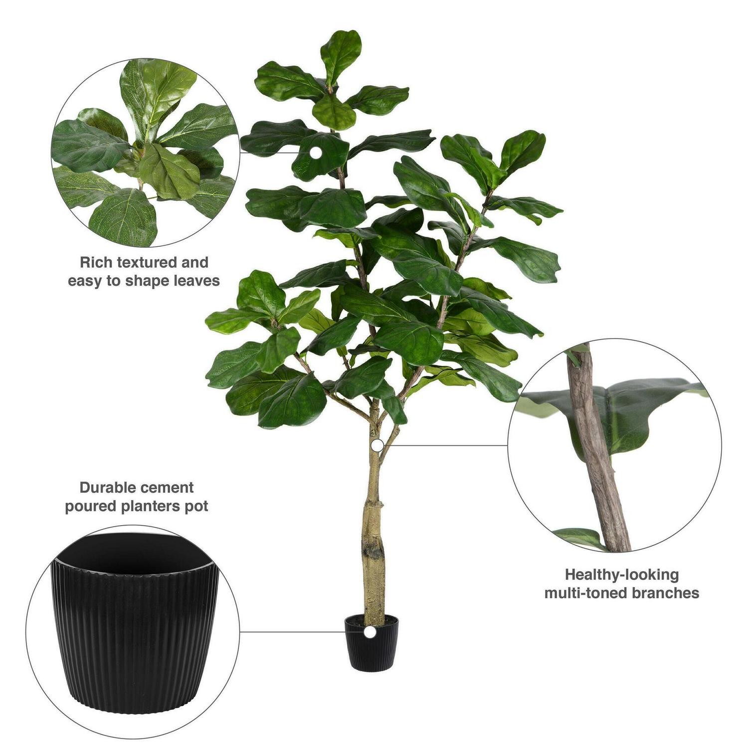 Vickerman 6' Artificial Potted Fiddle Tree. - Image 8