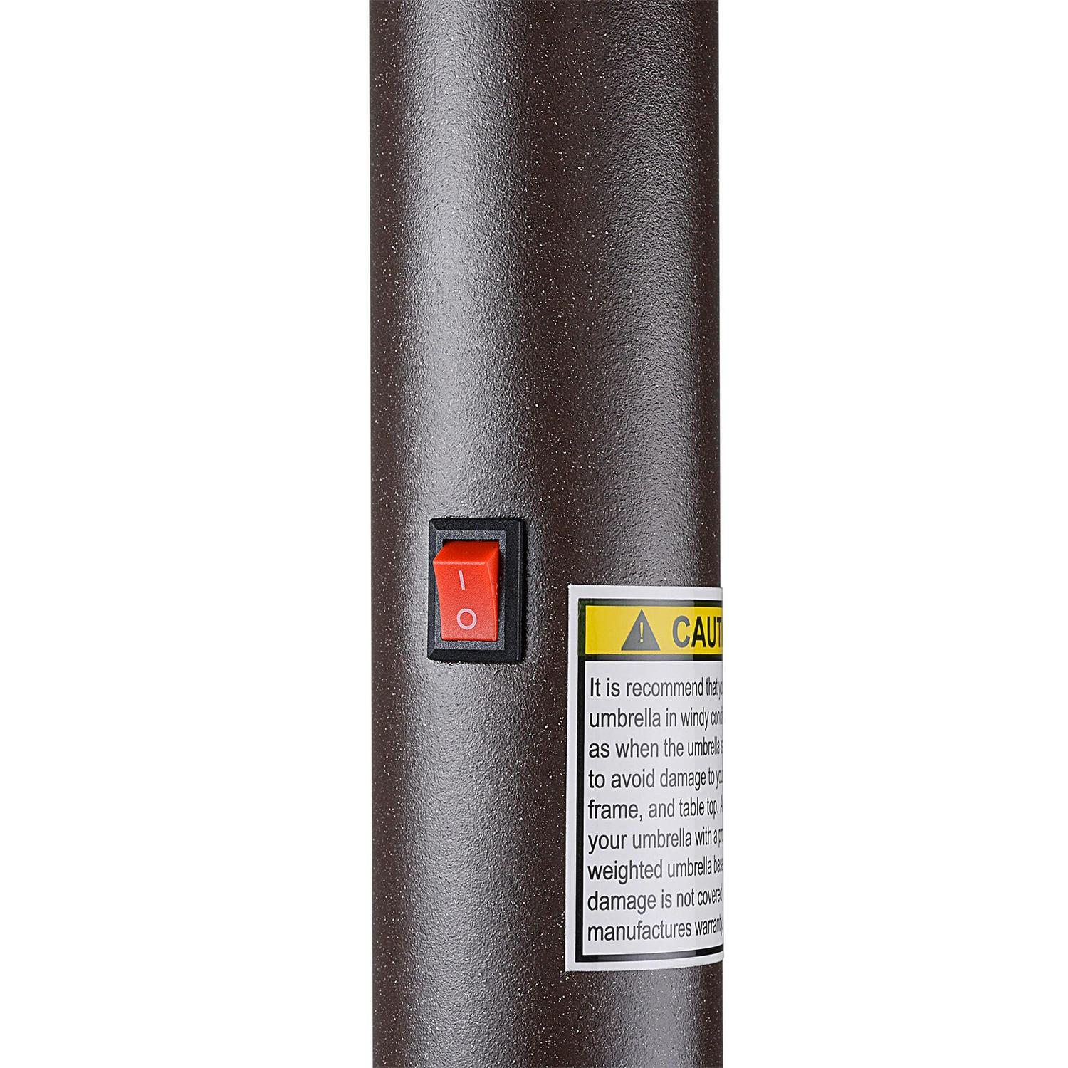 Villacera 9FT Outdoor Patio Umbrella with Solar Lights and Tilt, Brown - Image 8